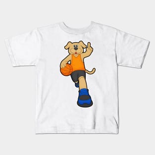 Dog as Basketball player with Basketball Kids T-Shirt